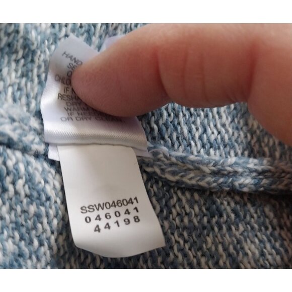 Pure Jill Kimono Turtleneck Sweater L Blue Cotton Modal Cashmere Blend Cozycore - Picture 7 of 7